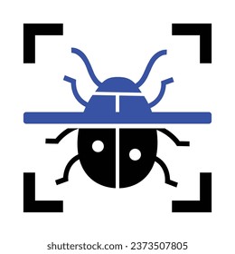 Scan Bug Icon, Vector Graphics