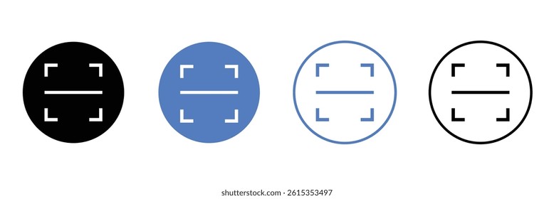 Scan button icon Flat outline fill set collection .Vector Illustration .EPS 10 .