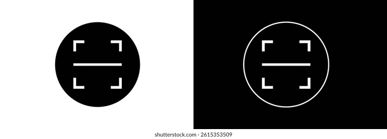 Scan button icon Flat outline fill set collection .Vector Illustration .EPS 10 .