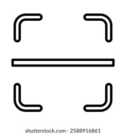 scan button icon Outline vector symbol sign