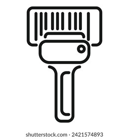 Escanear el vector de contorno del icono de matriz de id. de ciudad. Pantalla digital. Barra de símbolos de retención