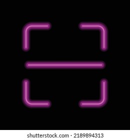 Scan code simple icon vector. Flat design. Purple neon on black background.ai