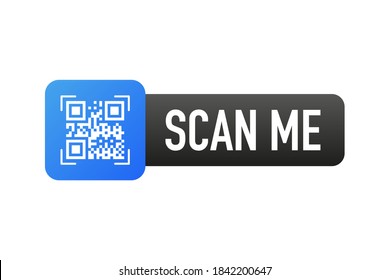 Scan code smartphone on white background. Isolated white background. Bar code icon. Flat vector illustration. Infographic vector illustration.