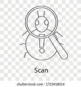 Scan concept on transparency background. Creative idea design. Flat vector illustration for template, brochure or presentation.