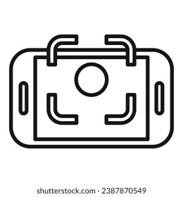 Scan control reality icon outline vector. Smart future. Rotate scan marker