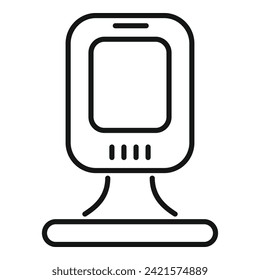 Scan device icon outline vector. Quick space coding. App cell pay