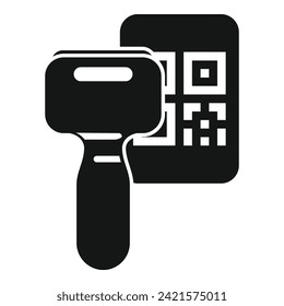 Scan device icon simple vector. Quick response. Sign city id bar