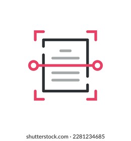 Scan document icon in flat style. Recognize text vector illustration on isolated background. File scanner sign business concept.