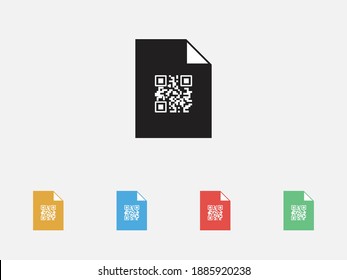 Analizar el documento en línea. Icono de ilustración de vector.símbolo de código QR. Diseño sencillo. Icono plano. Conjunto de coloridos iconos de diseño plano