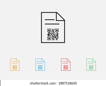 Scan document online. Vector illustration icon.QR code symbol. Simple design. Flat icon. Set of colorful flat design icons