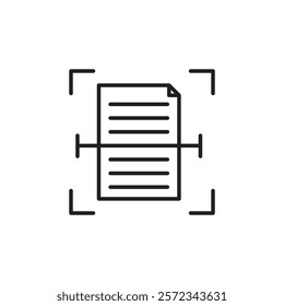 Scan documents icon Vector flat thin line illustration