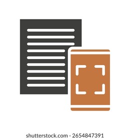 Scan dual tone color, mini illustration icon. use for modern concept, print, UI, UX kit, web and app development. Vector related to remote working, work from home.