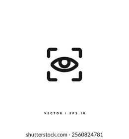 Scan Eye Icon. Editable Stroke