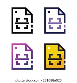 Escanear el diseño de iconos de archivo en cuatro colores de variación