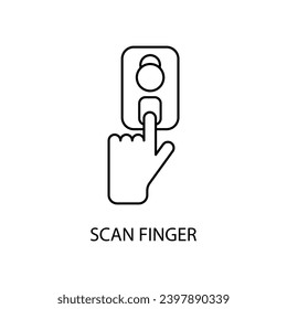 Scan finger concept line icon. Simple element illustration.Scan finger concept outline symbol design.