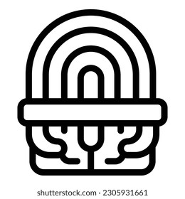 Escanear el vector de contorno del icono de dedo. Tacto de mano. Escáner de id humano