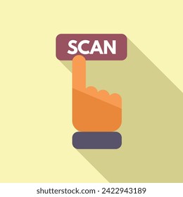 Scan finger matrix icon flat vector. Symbol scan smart. Space pda