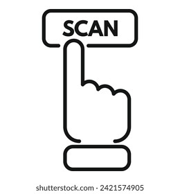 Scan finger matrix icon outline vector. Symbol scan smart. Space pda