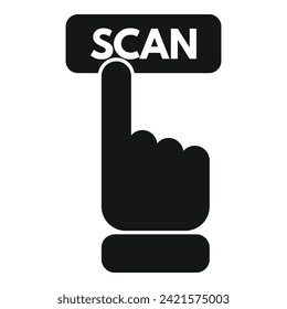 Scan finger matrix icon simple vector. Symbol scan smart. Space pda