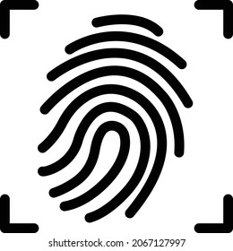 scan finger vector thin line icon