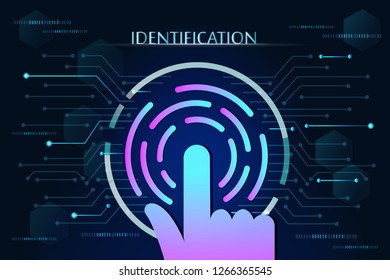 scan fingerprint biometric identity concept and background