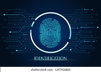 scan fingerprint biometric identity concept and background
