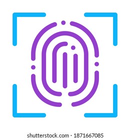 Scan Fingerprint Close-up Icon Vector. Outline Scan Fingerprint Close-up Sign. Isolated Contour Symbol Illustration