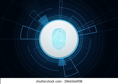 digitalización, seguridad cibernética y control de contraseña mediante huellas digitales, acceso con identificación biométrica