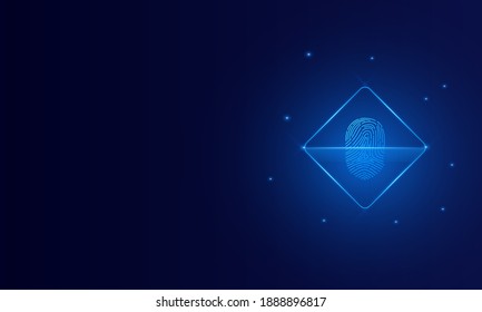 scan fingerprint, Cyber security and password control through fingerprints, access with biometrics identification
