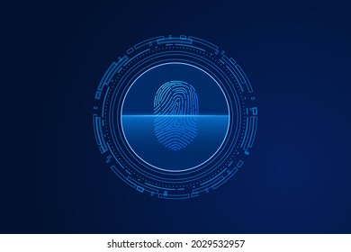 scan fingerprint, Cyber security and password control through fingerprints, access with biometrics identification