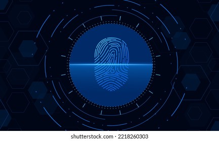 scan fingerprint, Cyber security and password control through fingerprints, access with biometrics identification