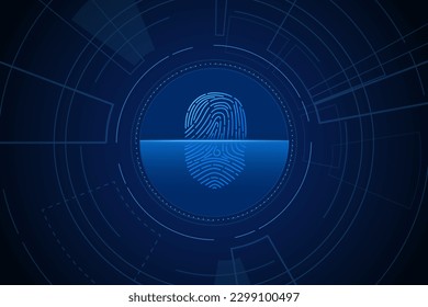 scan fingerprint, Cyber security and password control through fingerprints, access with biometrics identification