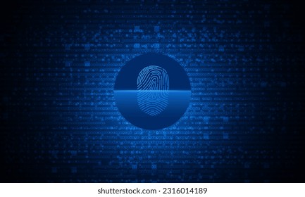 scan fingerprint, Cyber security and password control through fingerprints, access with biometrics identification