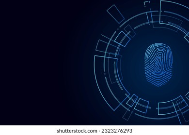 digitalización, seguridad cibernética y control de contraseña mediante huellas digitales, acceso con identificación biométrica