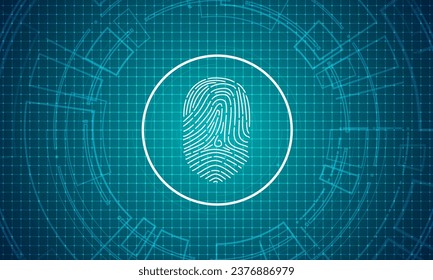 scan fingerprint, Cyber security and password control through fingerprints, access with biometrics identification