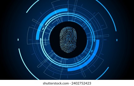 digitalización, seguridad cibernética y control de contraseña mediante huellas digitales, acceso con identificación biométrica