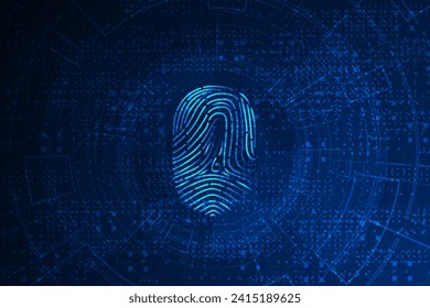 digitalización, seguridad cibernética y control de contraseña mediante huellas digitales, acceso con identificación biométrica