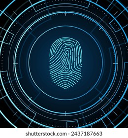 Scannen von Fingerabdrücken, Cybersicherheit und Passwortkontrolle durch Fingerabdrücke, Zugriff mit biometrischer Identifikation