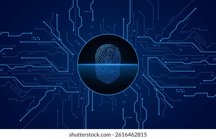 scan fingerprint, Cyber security and password control through fingerprints, access with biometrics identification