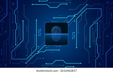 scan fingerprint, Cyber security and password control through fingerprints, access with biometrics identification