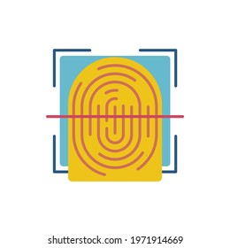 Scan Fingerprint icon vector illustration