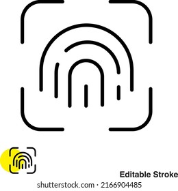 Scan Fingerprint Vector Line Icon