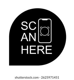 Scan here icon, scan me sign