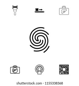 Scan icon. collection of 7 scan filled and outline icons such as briefcase with weapon, qr code, mri. editable scan icons for web and mobile.