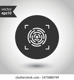 Scan Icon. Fingerprint Icon. Finger Print Vector Sign. Linear Thumbprint Sign. Flat Symbol. Illustration Of Authentication Symbol. EPS 10. Round Icon Design