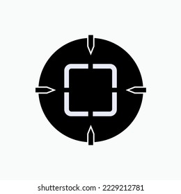 Scan Icon. Focus, Target Symbol - Vector.