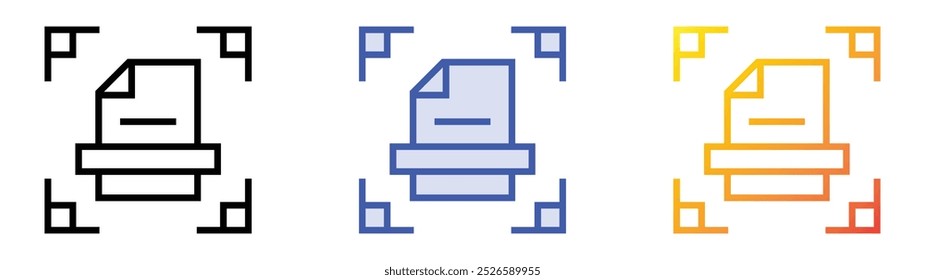 icono de exploración. Lineal, relleno azul y diseño de estilo degradado aislado sobre fondo blanco