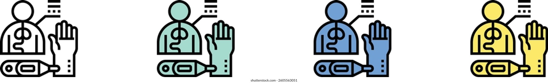 scan icon. Outline, Green, Blue and Yellow Style Design Isolated On White Background