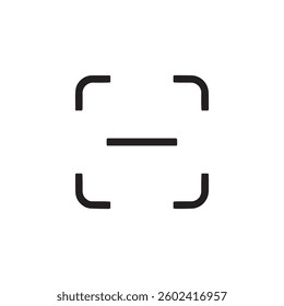 Scan icon with rounded corners and horizontal line Vector