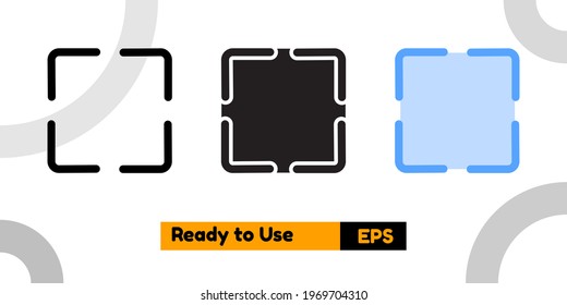 scan icon with three style for social media, website, and presentation